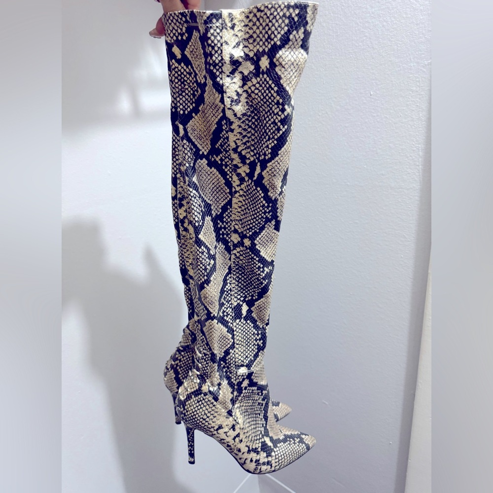 Snake Printed Over the Knee Aldo Boots